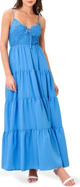 flying tomato lace maxi dress ROMANTIC NOIR NIGHTS WOVEN LACE MIDI DRESS L Flying Tomato Black / L
