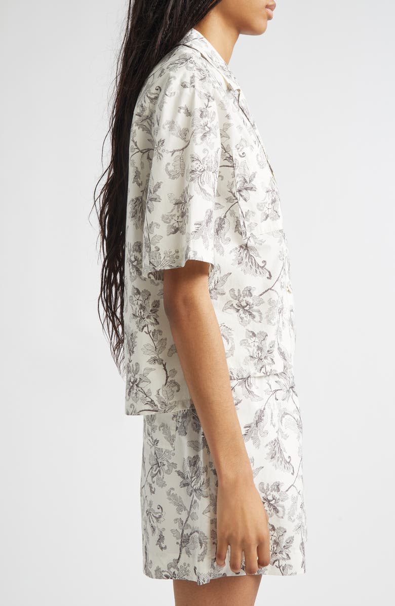 Golden Goose Journey Boxy Button-Up Shirt, Alternate, color, Dusty White/ Black