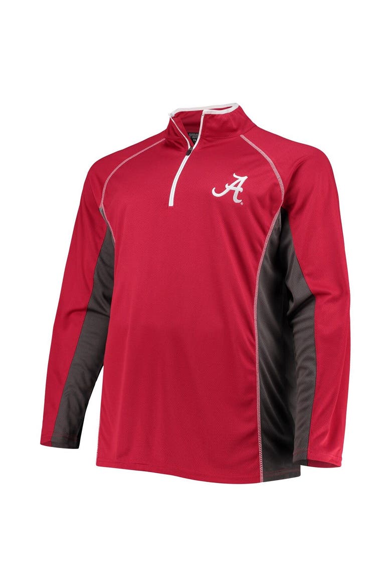 Men's Crimson Alabama Crimson Tide Big & Tall Textured Raglan Quarter-Zip Jacket, Alternate, color, Crimson
