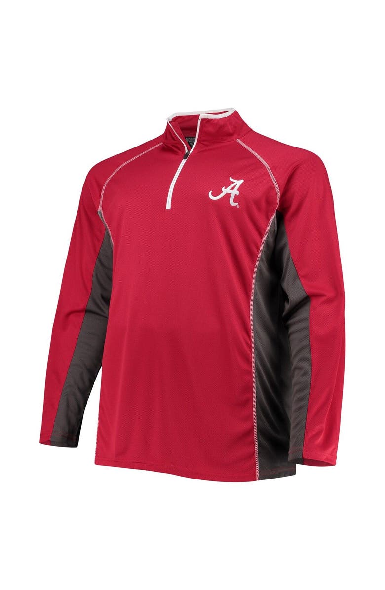 PROFILE Men's Crimson Alabama Crimson Tide Big & Tall Textured Raglan Quarter-Zip Jacket, Alternate, color, Crimson
