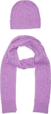Treasure & Bond Cable Knit Scarf & Beanie Set