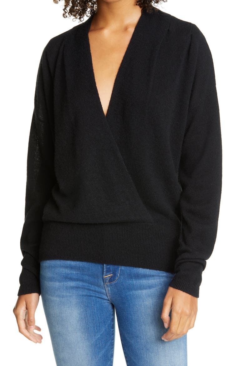 Surplice Wool & Cashmere Sweater, Main, color, NOIR