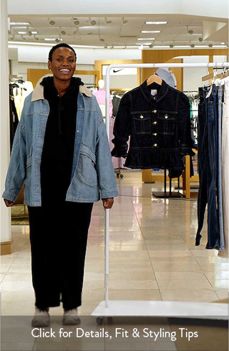 Delanie Denim Peplum Jacket, sales video thumbnail