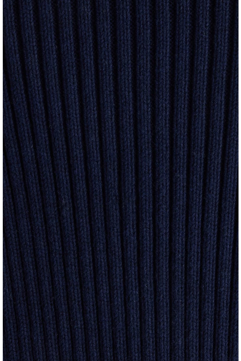 Pinched Long Sleeve Wool Rib Dress, Alternate, color, 4140 NAVY