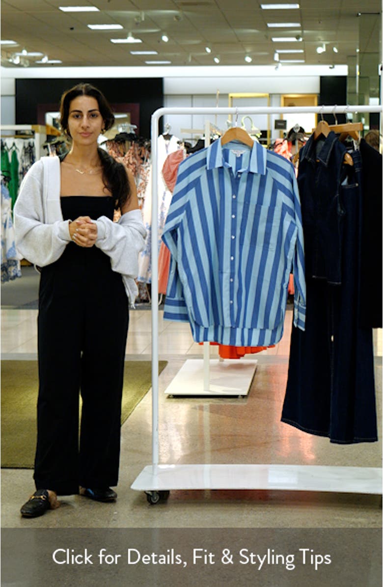 Stripe Oversize Button-Up Shirt, sales video thumbnail