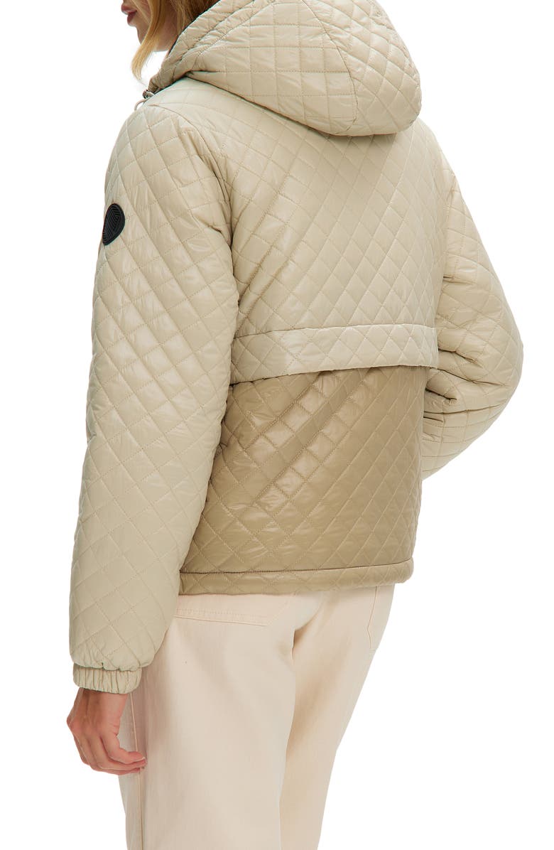 Noize Tea Two-Tone Diamond Quilted Jacket, Alternate, color, Oat