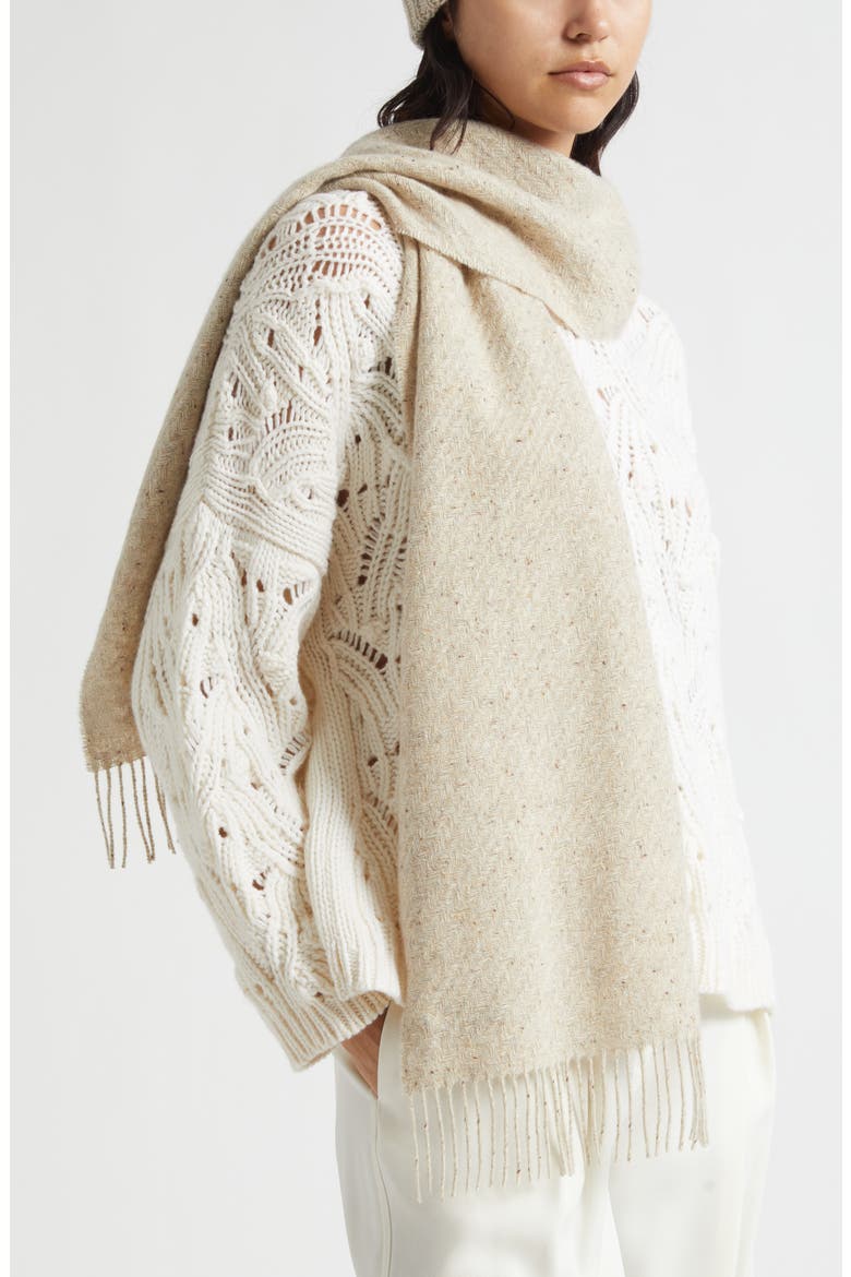 Cashmere Scarf & Beanie Set, Alternate, color, CREAM DUNE
