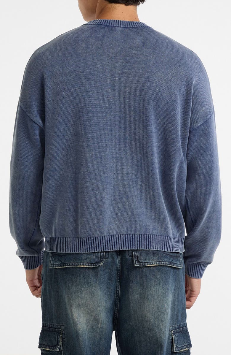 GUESS ORIGINALS Originals Logo Boxy Organic Cotton Sweater, Alternate, color, Blue