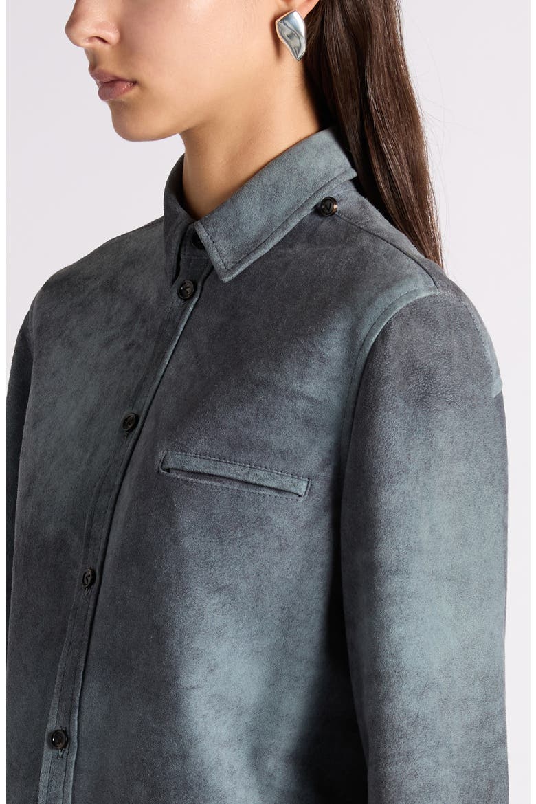 Cloudy Suede Button-Up Shirt, Alternate, color, 4690 CLOUDY INDIGO