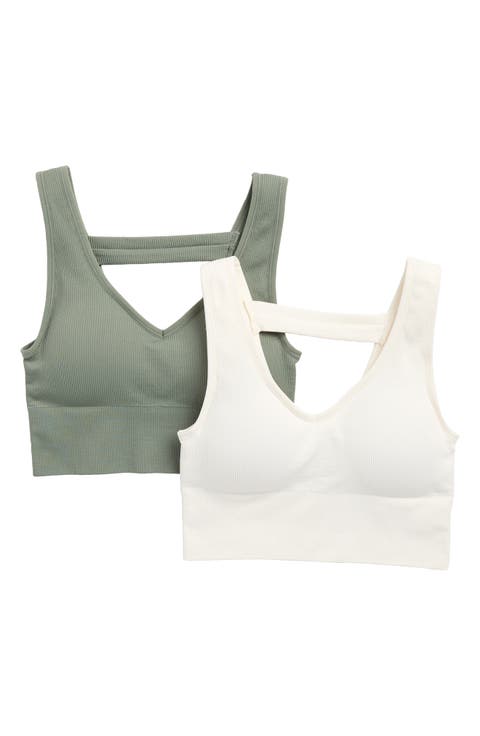Bianca 2-Pack V-Neck Rib Seamless Bralettes