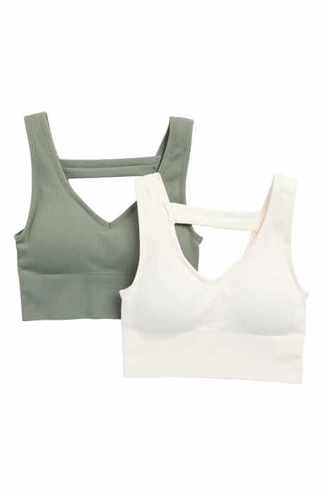 90 DEGREE BY REFLEX Bianca 2-Pack V-Neck Rib Seamless Bralettes