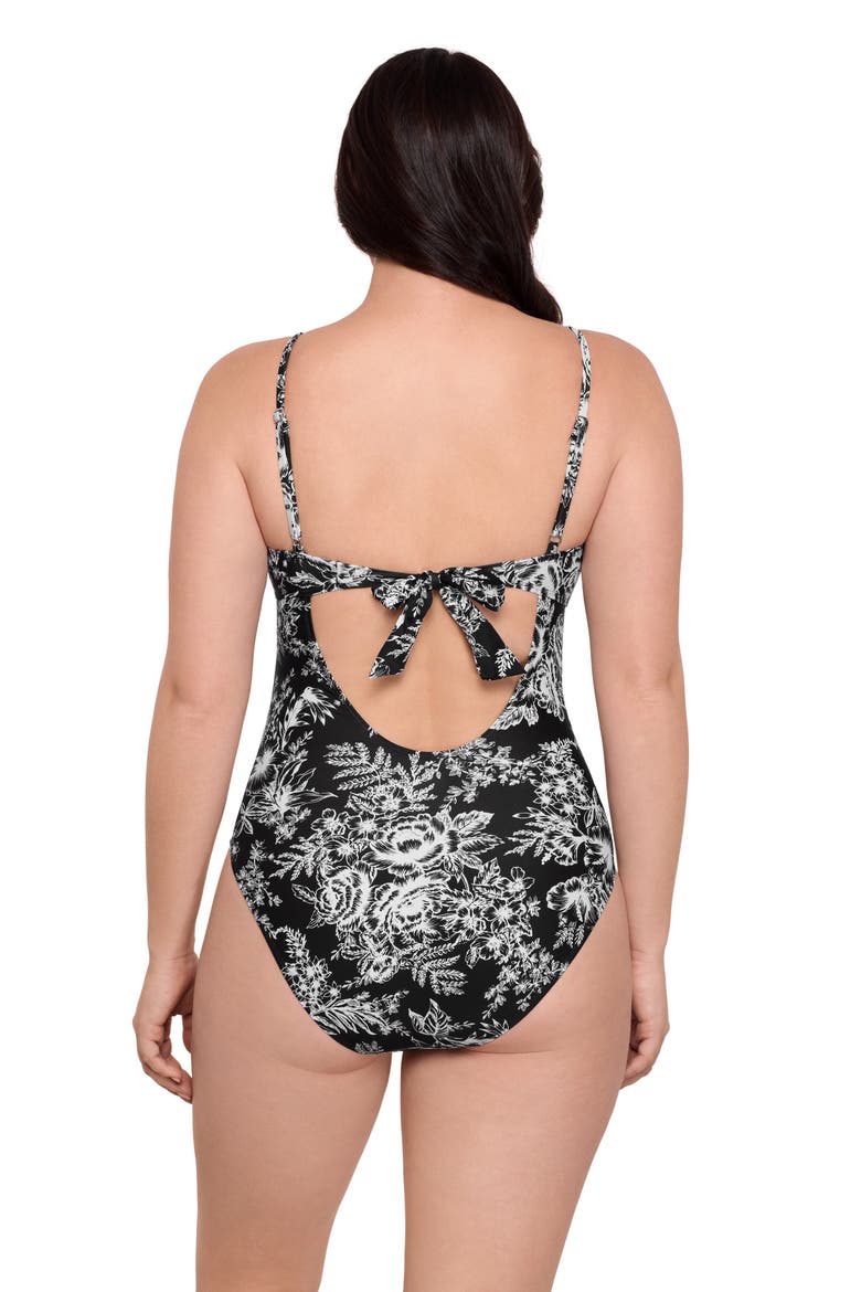 Scoop Neck Open Tie Back One Piece, Alternate, color, Island Toile
