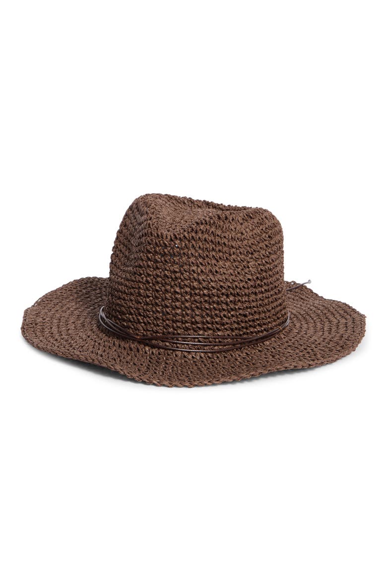 Crochet Cowboy Hat, Main, color, CHOCOLATE BROWN