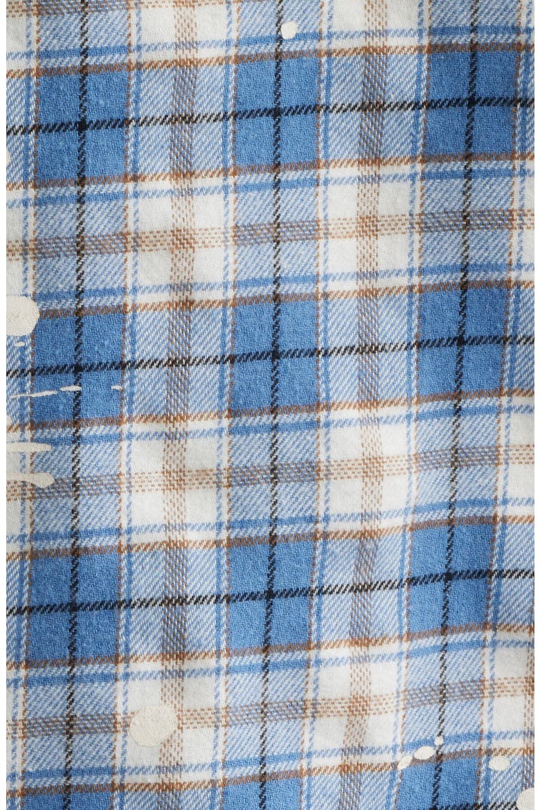 Bleached Plaid Snap-Up Shirt, Alternate, color, BLUE