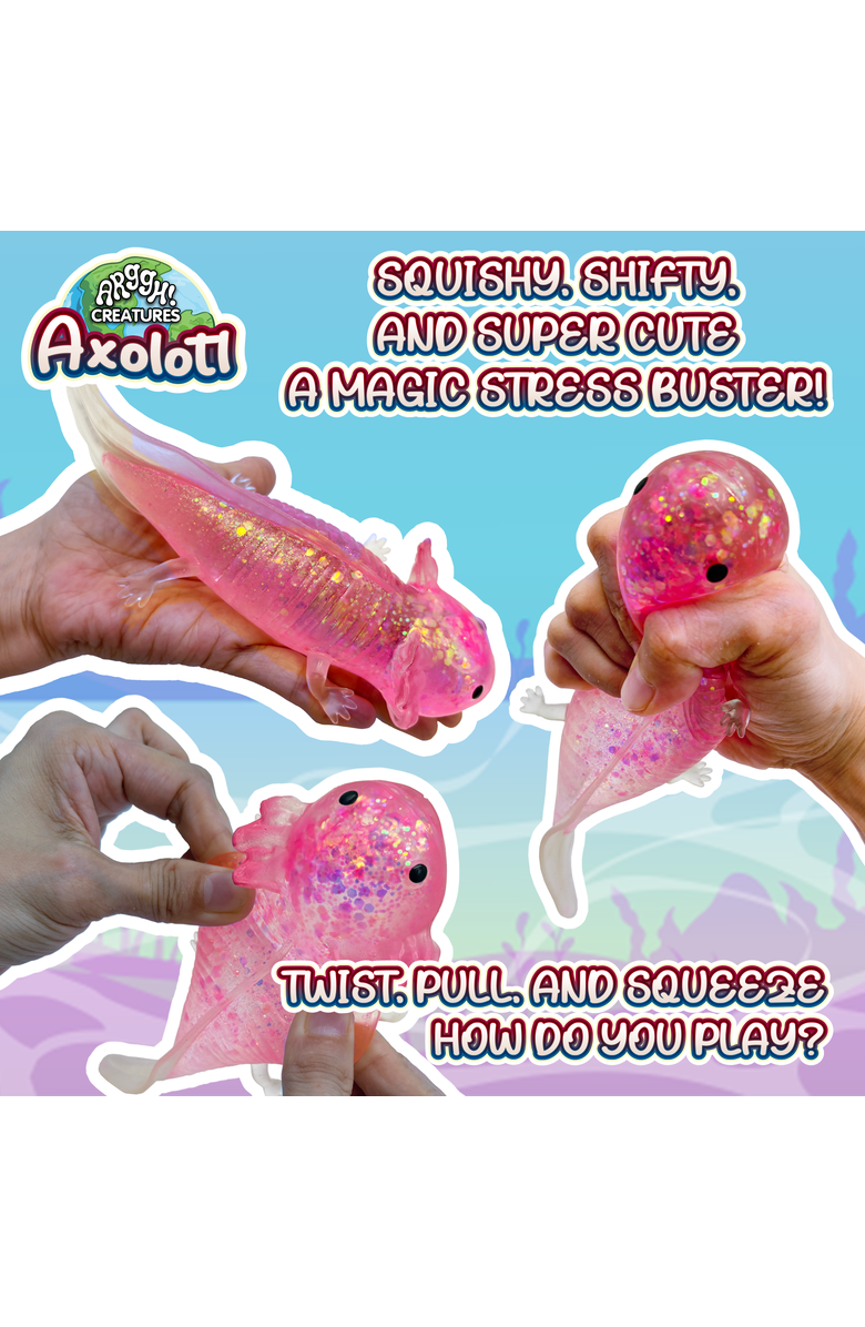 Power Your Fun Axolotl Stress Toy - Glitter Pink, Alternate, color, Pink