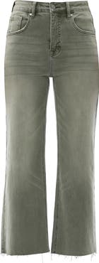 Bayeas High Waist Raw Hem Wide Leg Jeans