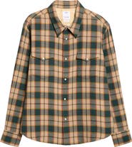 VISVIM Meridian Check Wool & Linen Snap-Up Shirt