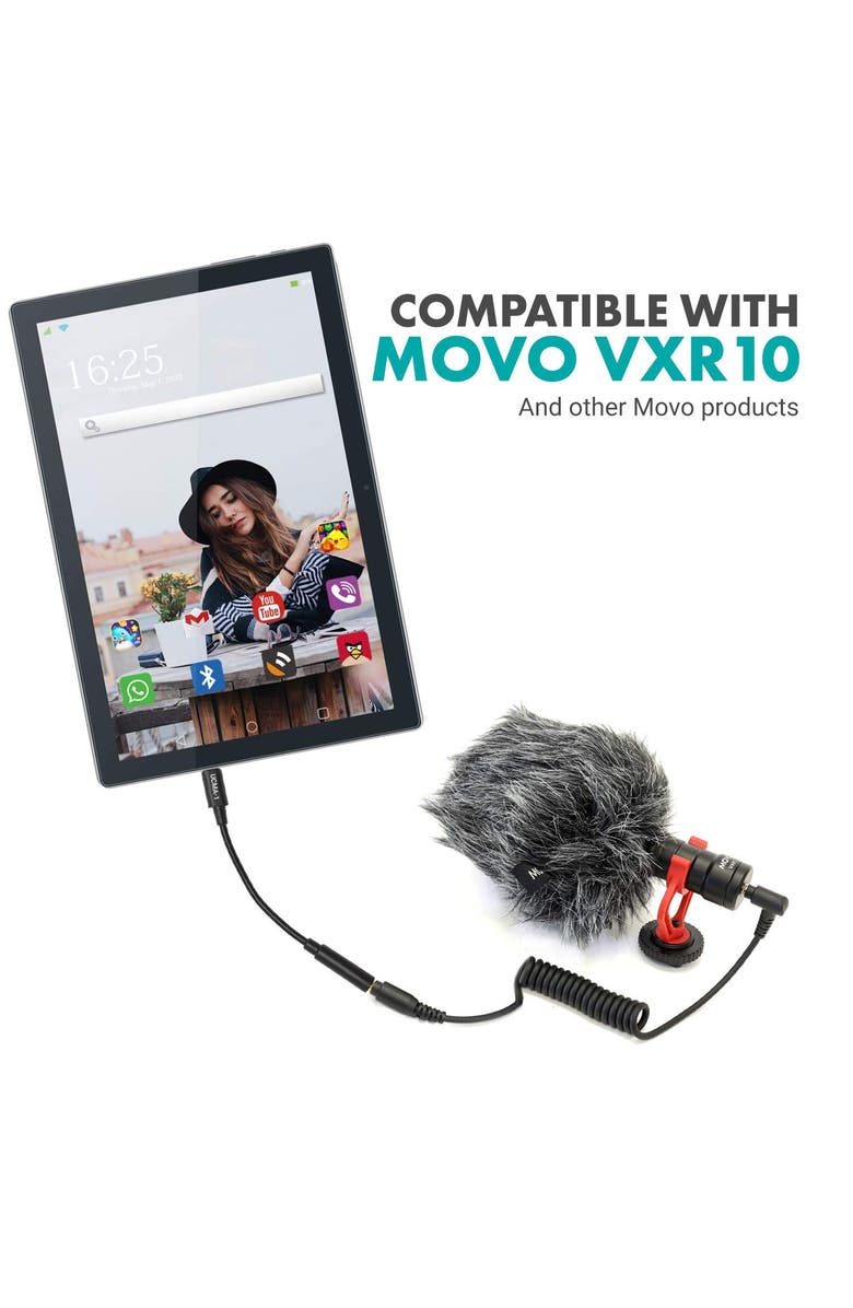 MOVO UCMA-1 Female 3.5mm TRS Microphone Adapter Cable to USB Type-C Connector Dongle, Alternate, color, Black