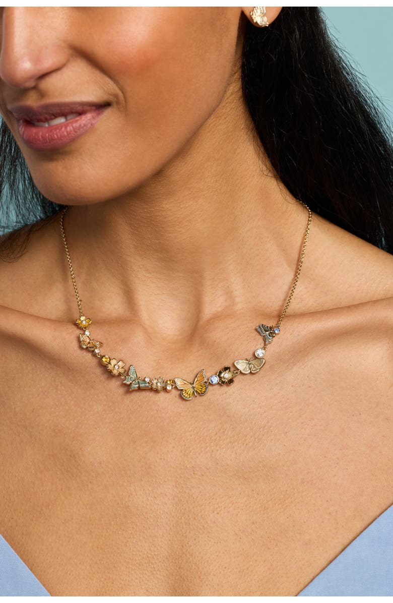 Alex and Ani New York Botanical Garden<sup>®</sup> Butterfly Inline Necklace, Alternate, color, Gold