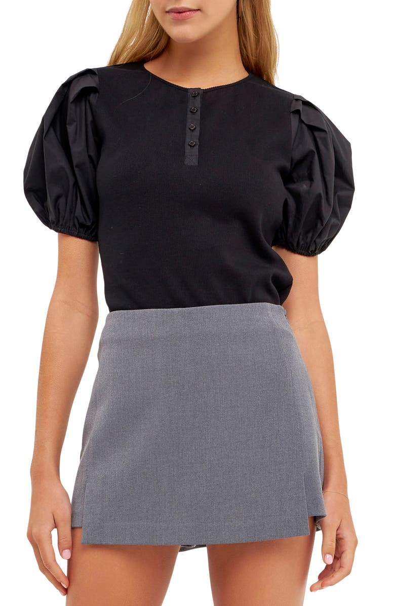 English Factory Puff Sleeve Henley, Main, color,