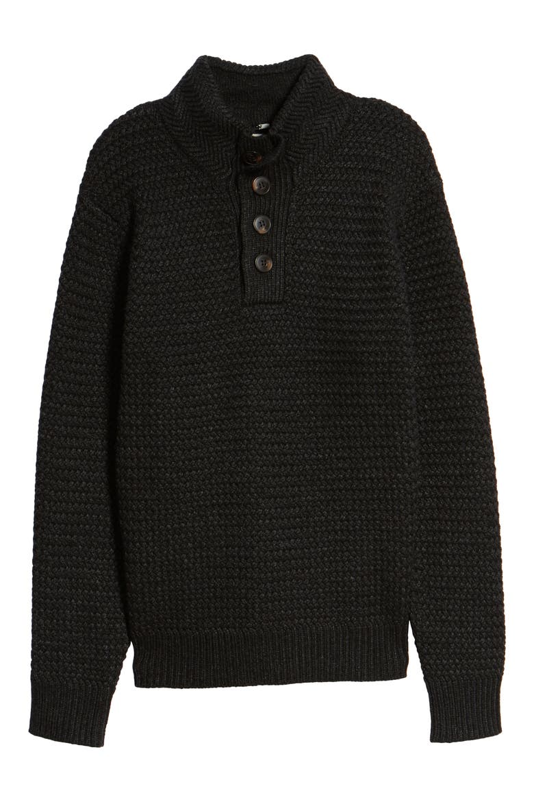 Military Henley Sweater, Alternate, color, BLACK