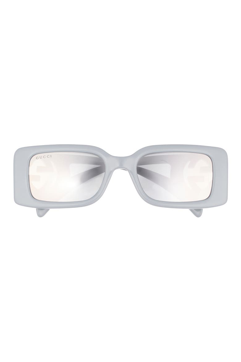 54mm Polarized Square Sunglasses, Main, color, SILVER SILVER SILVER