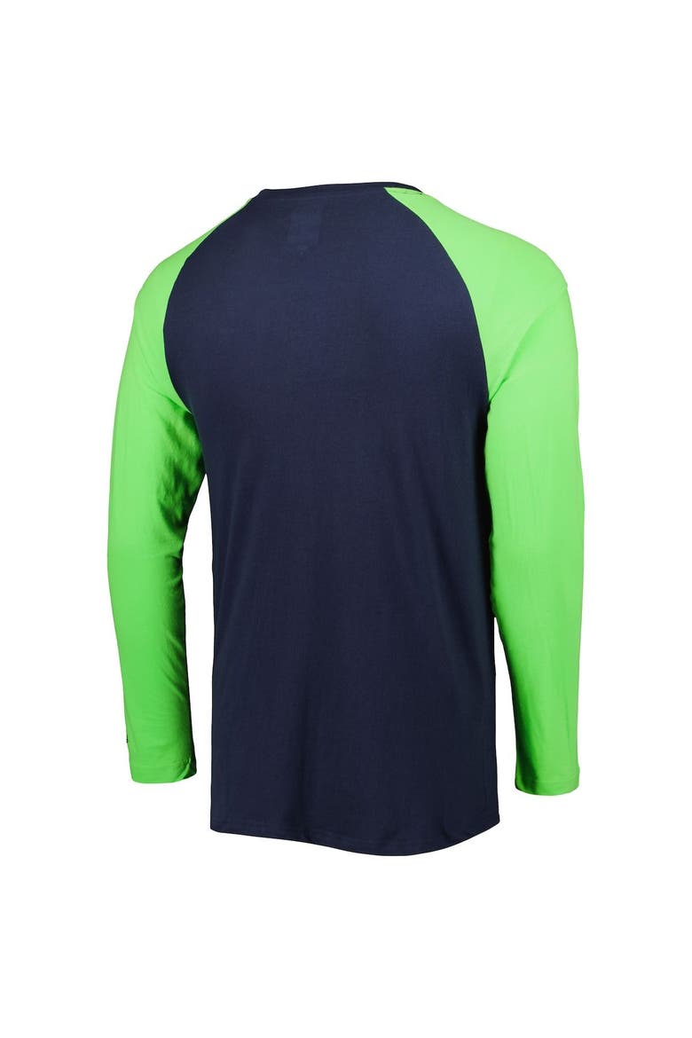 Men's New Era College Navy Seattle Seahawks Current Raglan Long Sleeve T-Shirt, Alternate, color, Navy