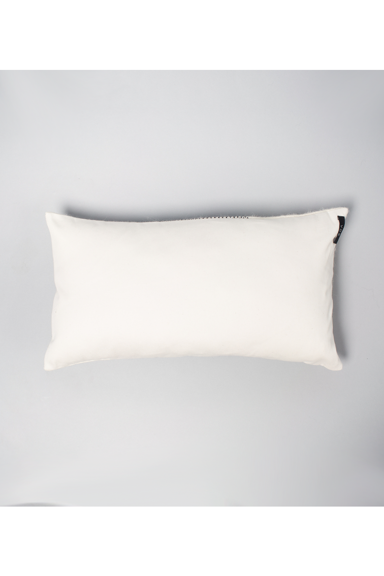 Diamante Lumbar Pillow with Border in Black, Alternate, color, Black/Ivory
