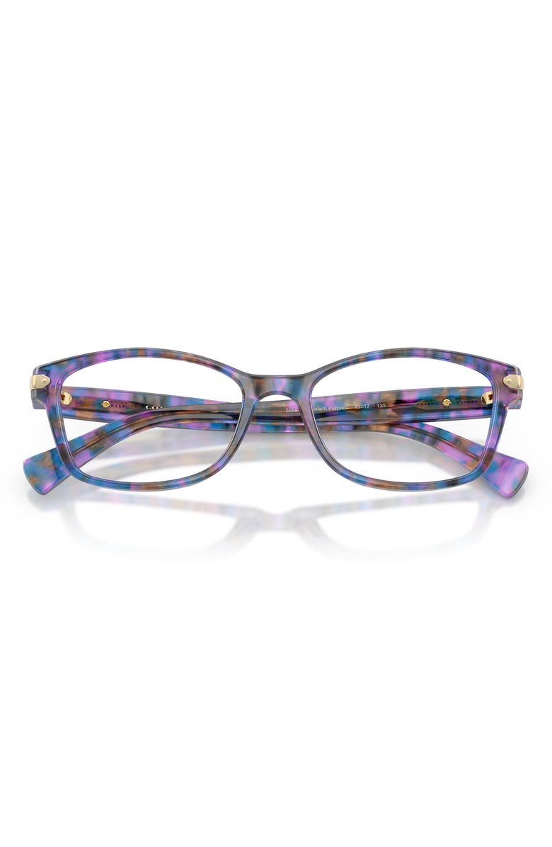 COACH 53mm Rectangular Optical Glasses, Alternate, color, Purple Confetti / Demo Lens