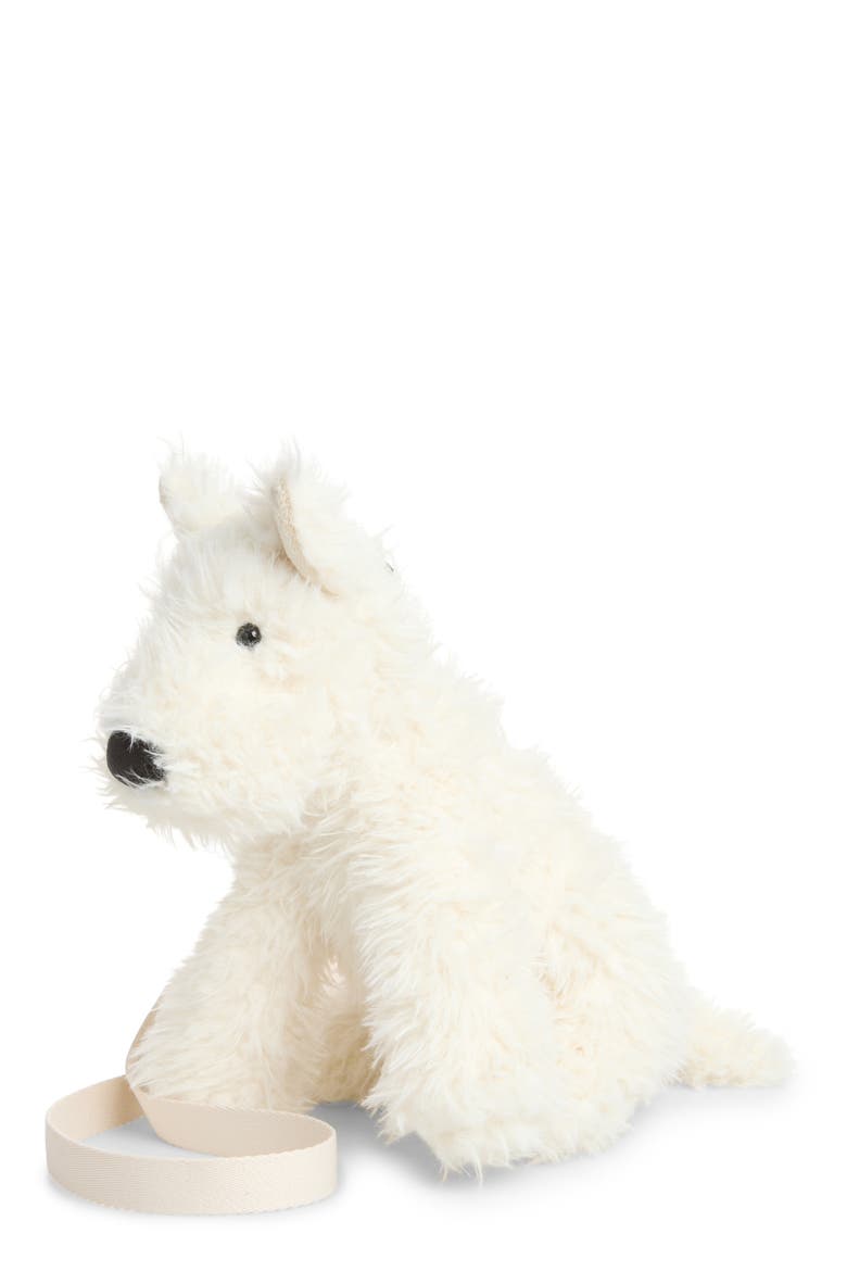 Munro Scottie Dog Plushie Shoulder Bag, Main, color, CREAM