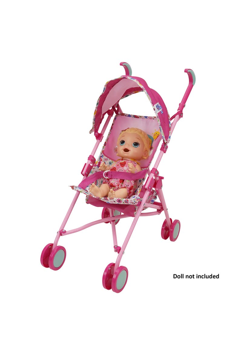 Doll Stroller Pink & Rainbow Fits Dolls Up To 24", Alternate, color, Pink