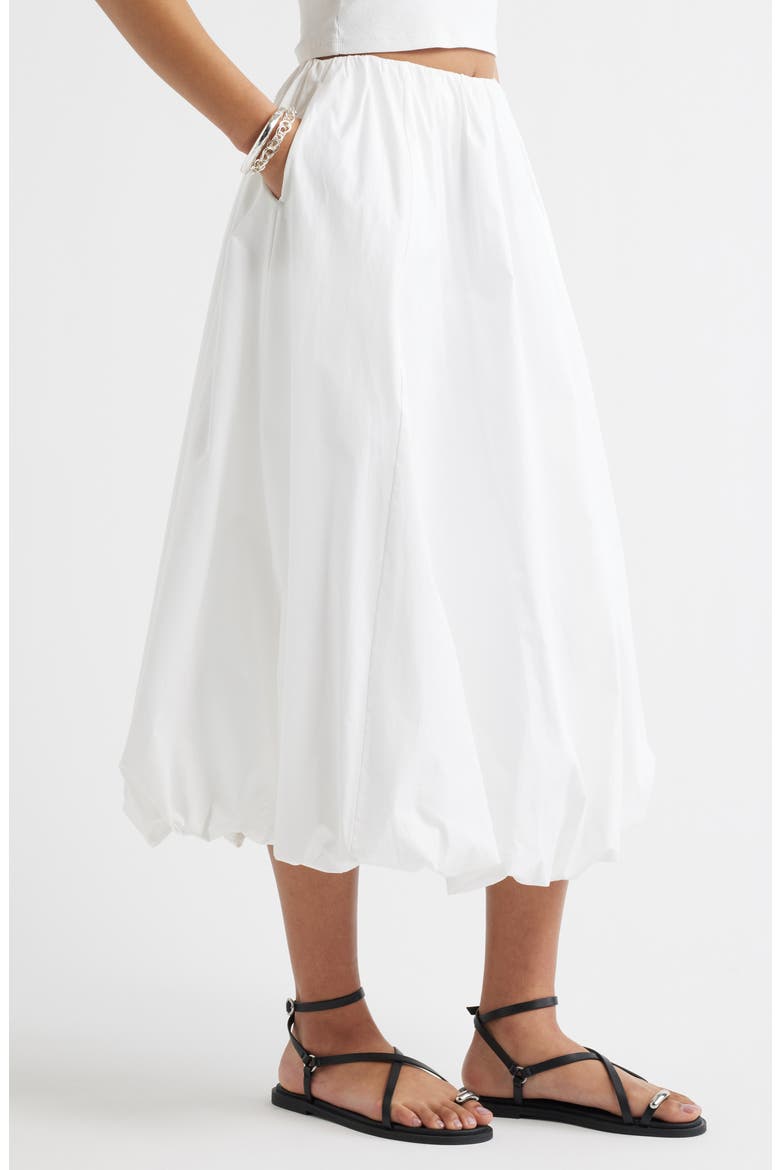 Bubble Midi Skirt, Alternate, color, WHITE