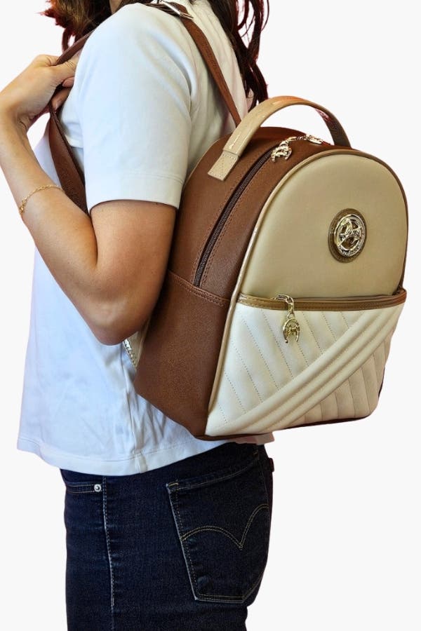 Ciao Bella 207 Backpack, Alternate, color, Beige / White