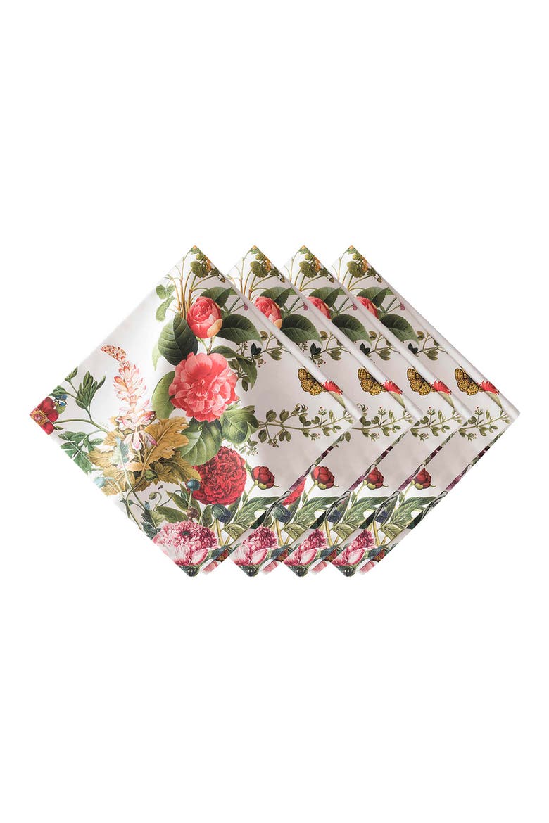 Field of Flowers Set of 4 Cotton Sateen Napkins, Main, color, MULTI
