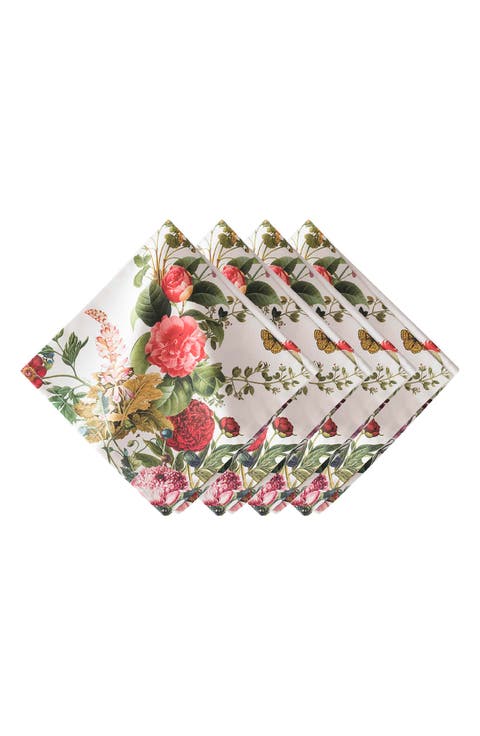 Field of Flowers Set of 4 Cotton Sateen Napkins