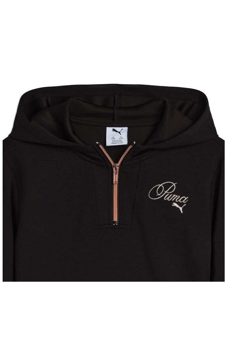 Kids' Bow Society Half Zip Hoodie, Alternate, color, BLACK