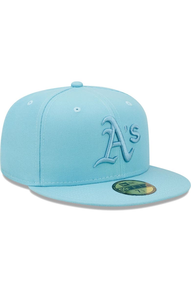 New Era Men's New Era Light Blue Oakland Athletics Color Pack 59FIFTY Fitted Hat, Alternate, color,