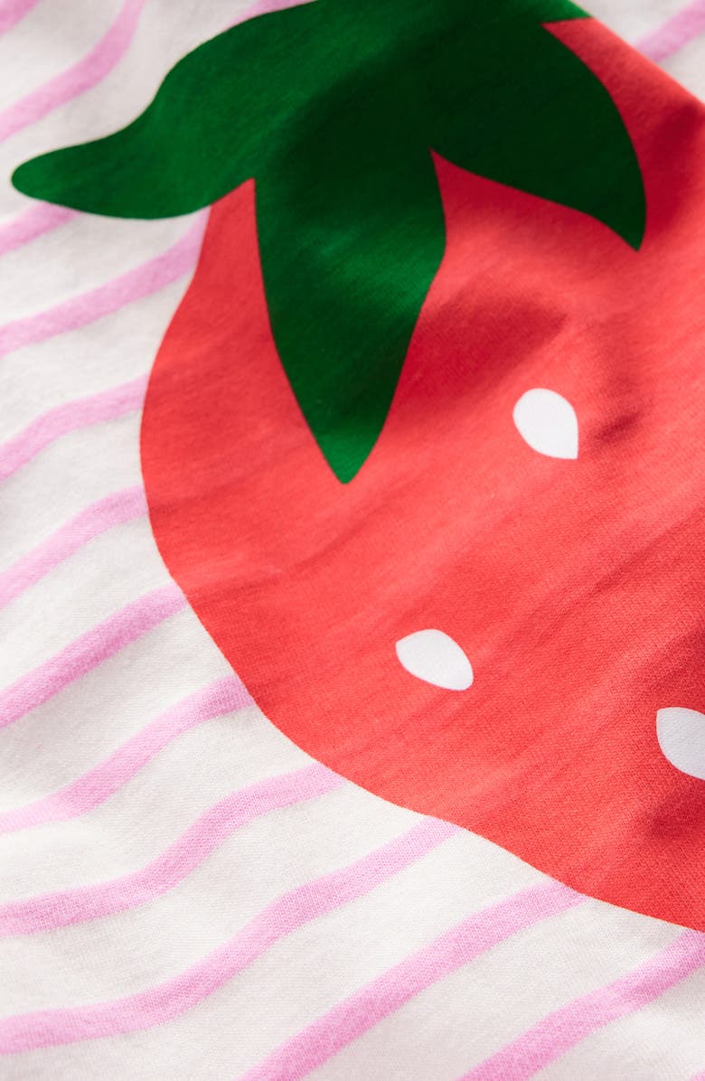 Mini Boden Kids' Ella Stripe Strawberry Appliqué Long Sleeve Graphic T-Shirt, Alternate, color, 