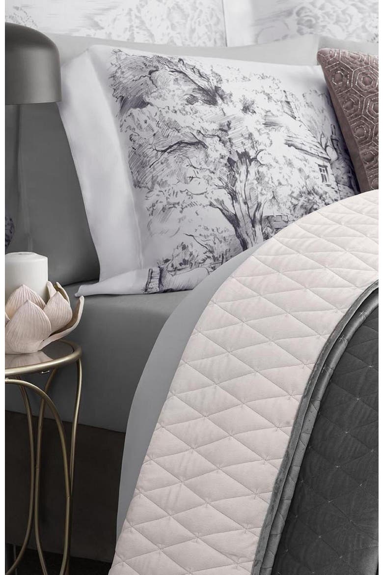 Moretto Bedcover, Alternate, color, Grey
