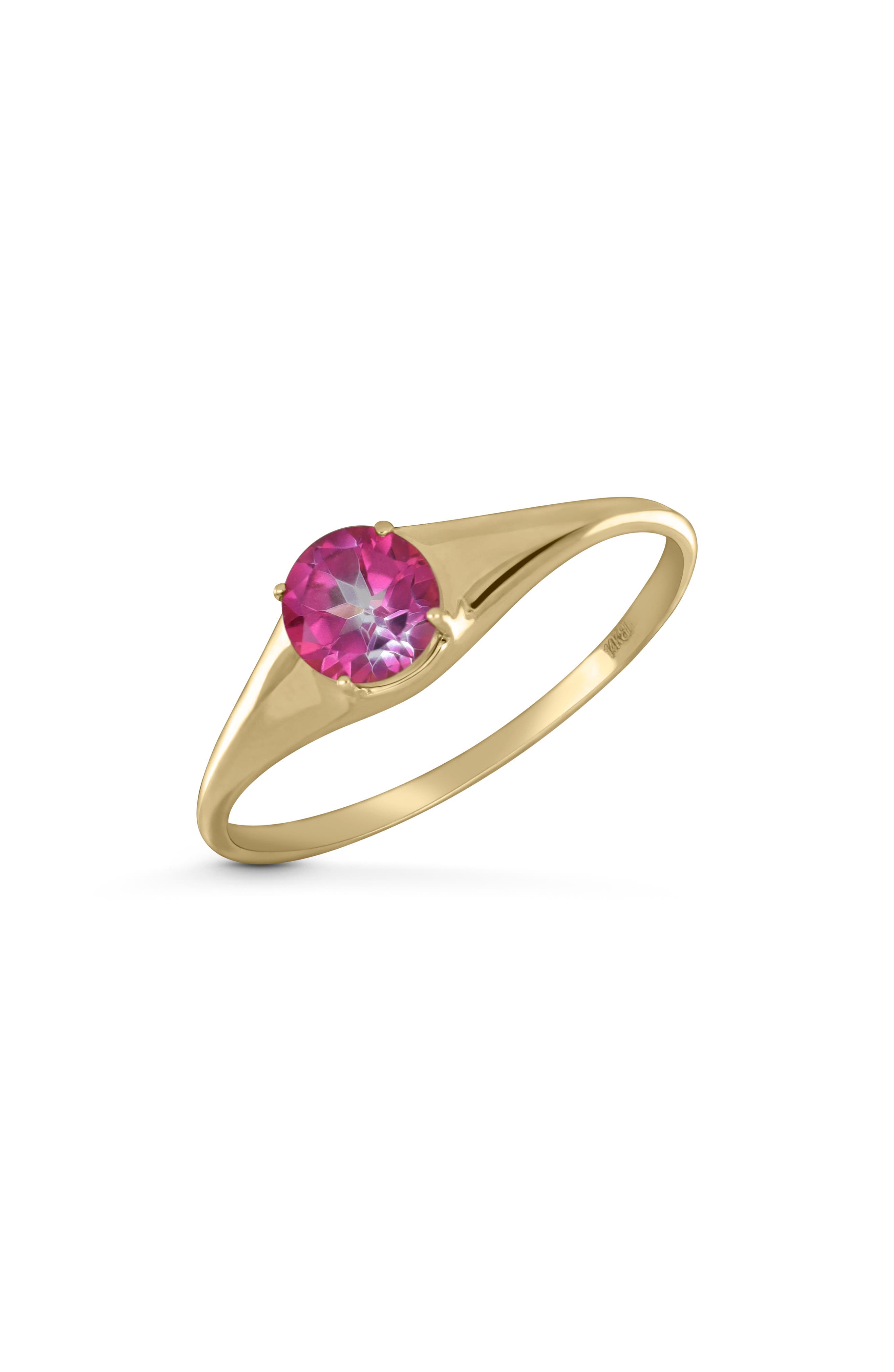14k Gold Pink Topaz Stackable Ring