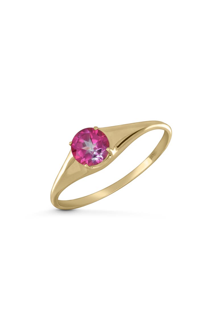 14k Gold Pink Topaz Stackable Ring, Main, color, YELLOW