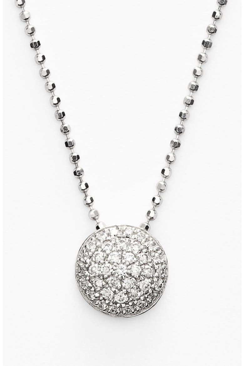 Eclipse Pavé Diamond Pendant Necklace (Nordstrom Exclusive), Main, color, WHITE GOLD