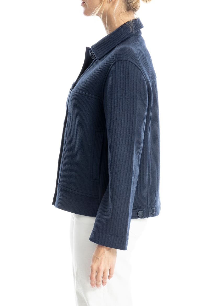 Ribbed Crop Shirt Jacket, Alternate, color, DK NAVY