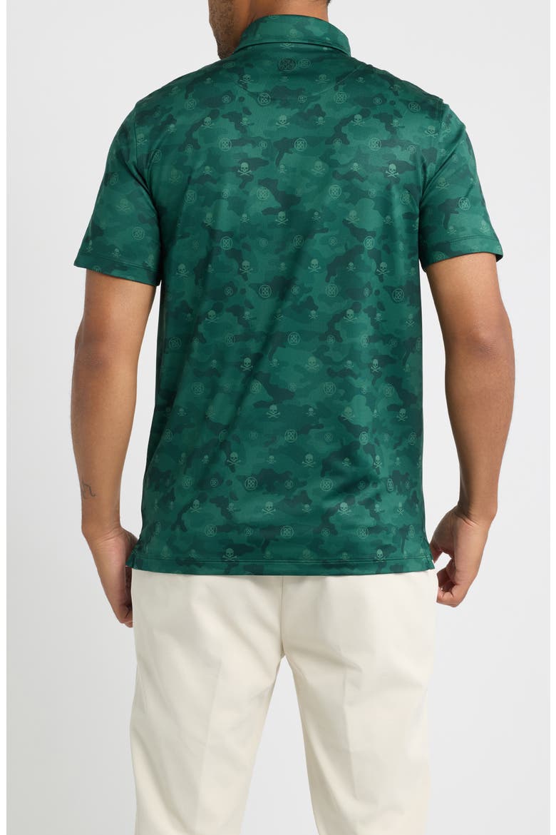 Icon Camo Stretch Tech Jersey Golf Polo Shirt, Alternate, color, PINE