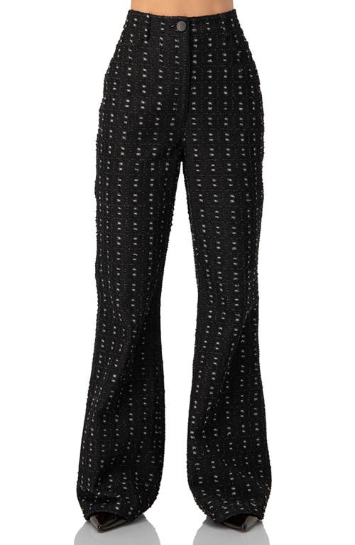 Ivonne Textured Wide-leg Jeans In Black