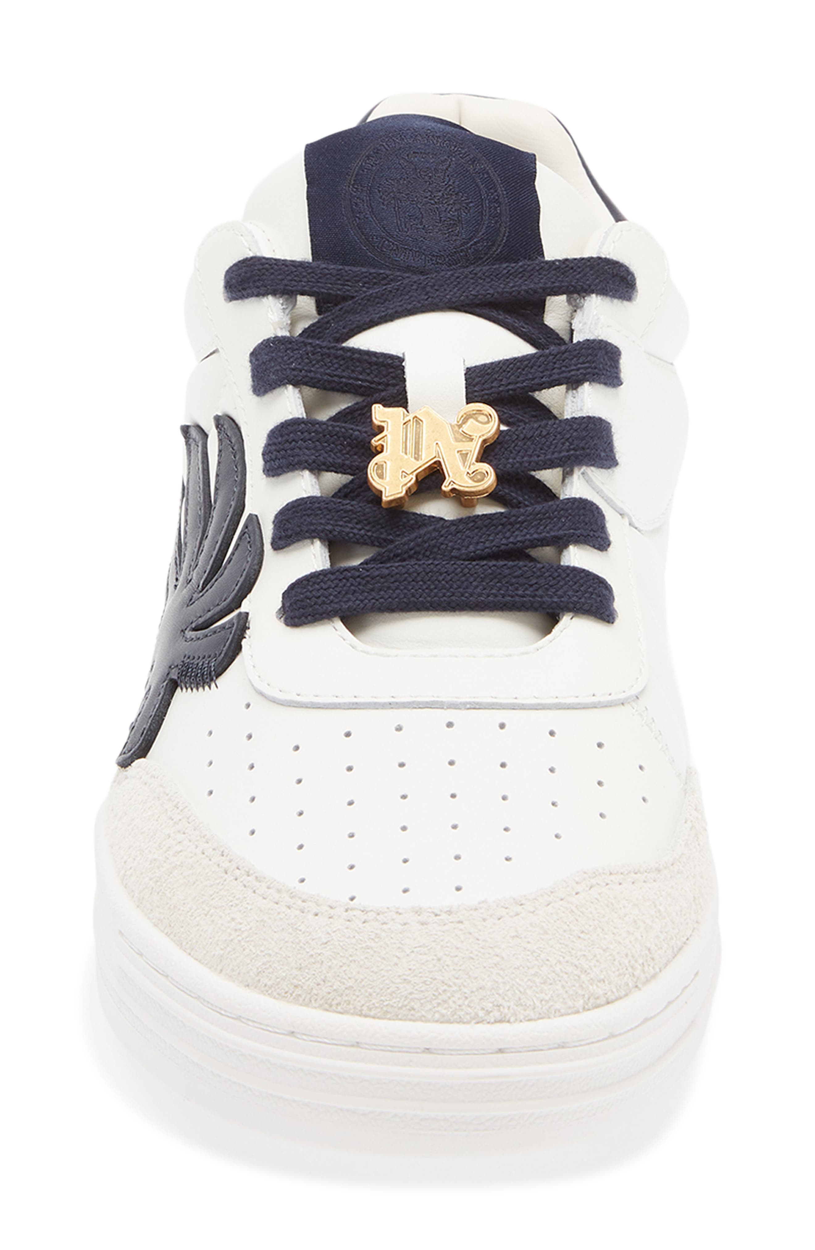 Palm Angels Palm Beach University Low Top Sneaker, Alternate, color, White Navy Blue