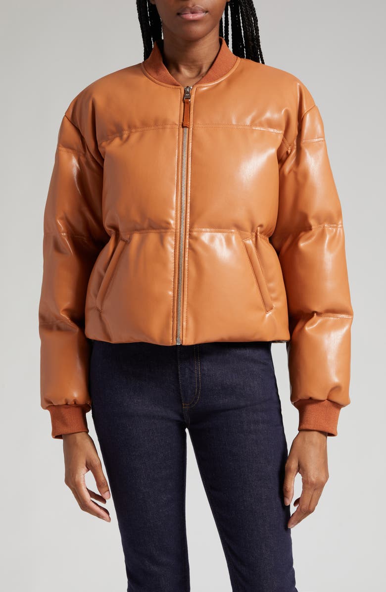 Cinq à Sept Maris Faux Leather Puffer Coat, Main, color,
