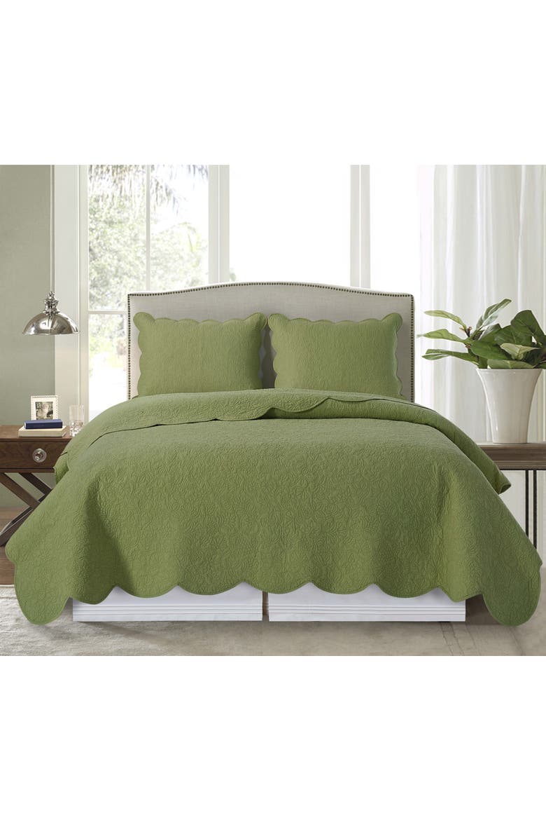 Christiana Sweet Pea Quit Bedding Collection, Alternate, color, Green