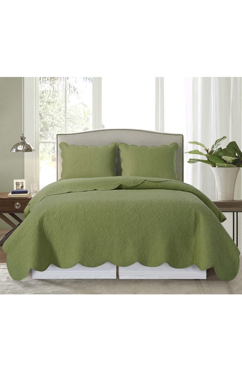 C&F Home Christiana Sweet Pea Quit Bedding Collection, Alternate, color, Green
