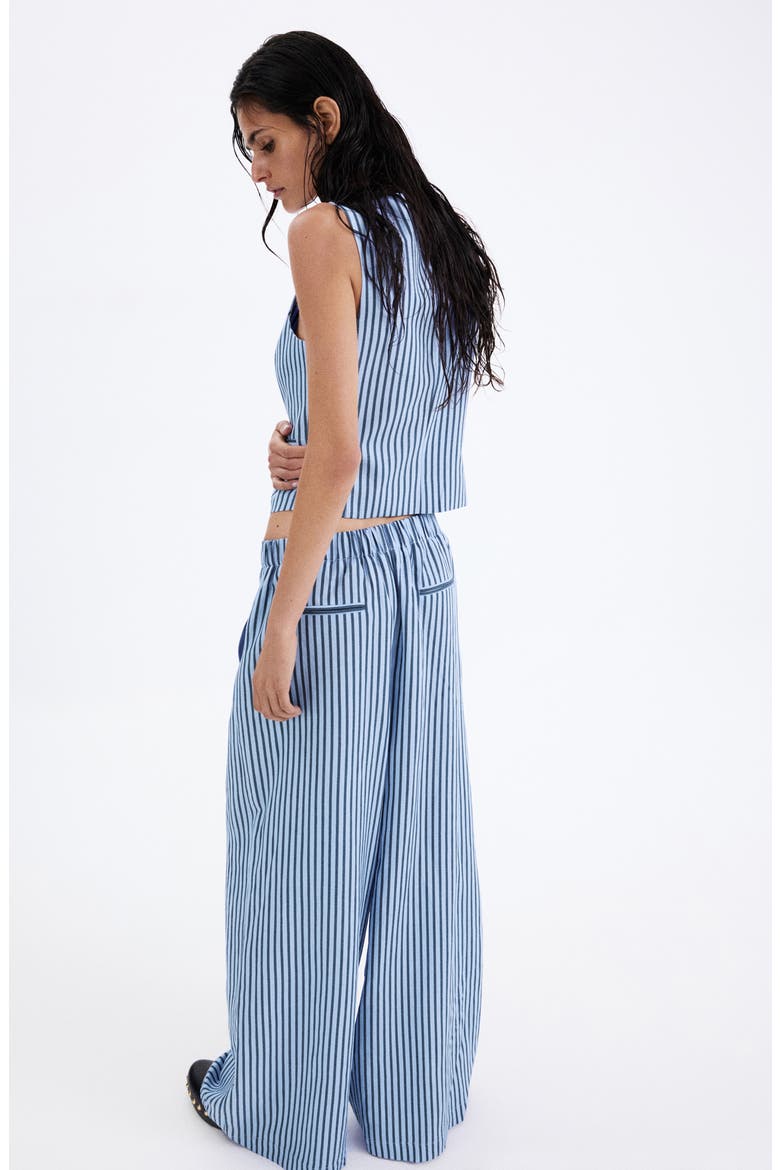 Striped Wide Leg Pleated Trousers, Alternate, color, SKY BLUE